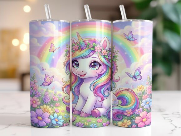 20oz Magical Unicorn Kids Tumbler Wrap