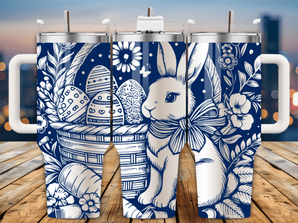 Bunny Basket Garden Scene Laser Tumbler Review