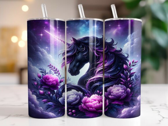 Celestial Unicorn 20 Oz Tumbler Wrap PNG Review