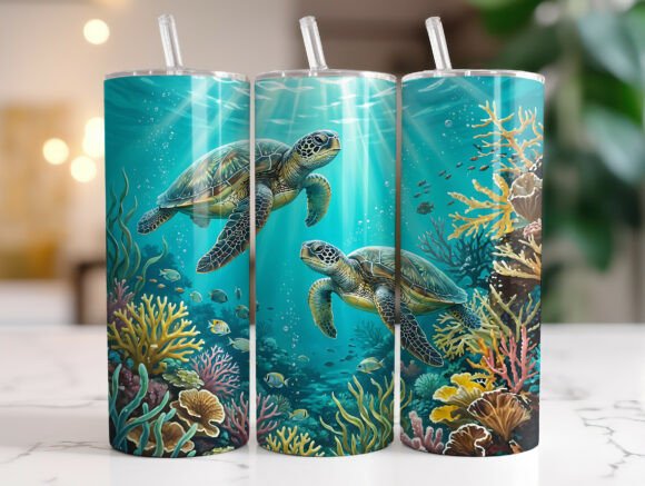 Cute Sea Turtle 20oz Tumbler Wrap Design Review