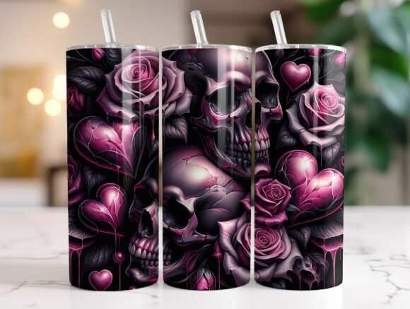 Dark Valentine Skull Rose Tumbler Wrap Review