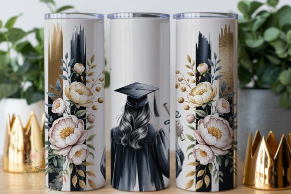 Elegant Graduation Floral 20oz Tumbler