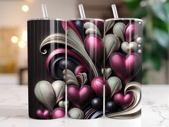 Glam Heart Valentine 20oz Tumbler Wrap