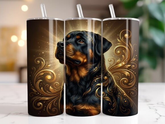 Golden Rottweiler 20oz Tumbler Wrap PNG Review