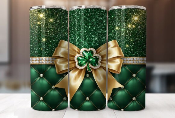Green Glitter Shamrock Bling Tumbler Review