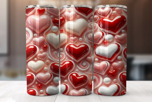 Hearts Valentine s Day Tumbler Wrap PNG Review