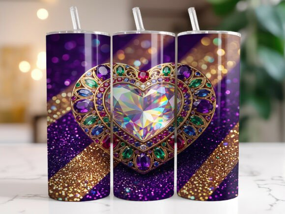 Jeweled Crystal Heart Glam Tumbler Wrap Review