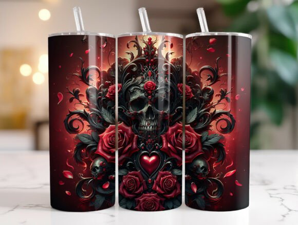 Love Skull Valentine 20oz Tumbler Wrap Review