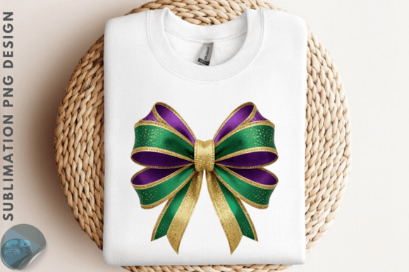 Mardi Gras Glitter Bow PNG Clipart Review