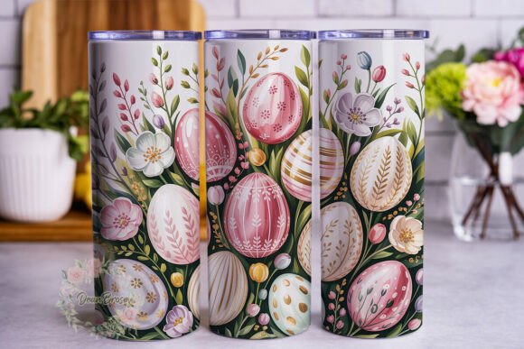 Pastel Easter Eggs Floral Tumbler PNG Review