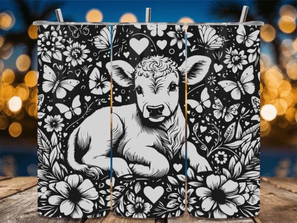 Peony Baby Cow Calf Laser Tumbler Wrap Review