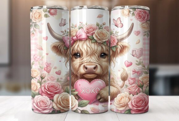 Pink Floral Cow Valentine Tumbler Wrap Review
