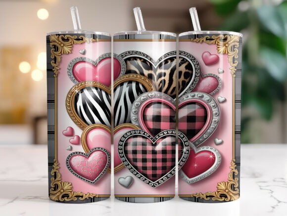 Pink Leopard Plaid Heart Tumbler Wrap Review