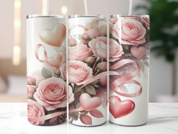 Pink Rose Heart Valentine Tumbler Wrap Review