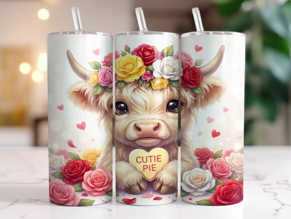 Romantic Highland Cow Rose Heart Tumbler Review