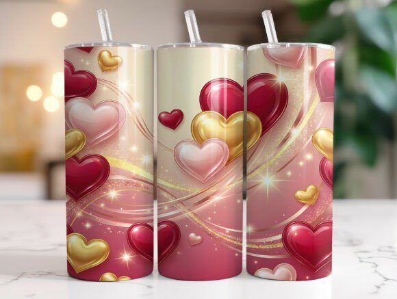 Romantic Pink Gold Heart Tumbler Wrap Review