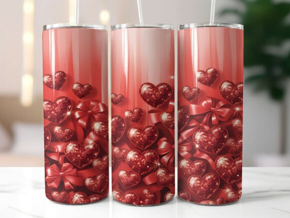 Valentine Glitter Heart Tumbler Wrap Review