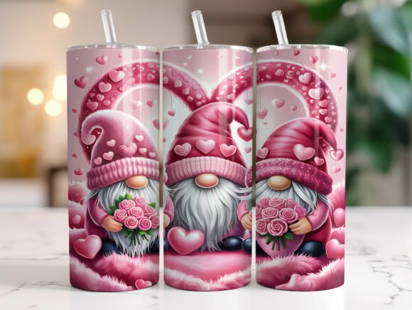 Valentine Gnome Pink Heart Tumbler Wrap Review