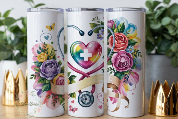 Watercolor Nurse Stethoscope Tumbler