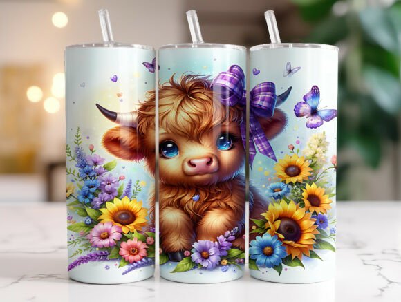 Whimsical Highland Cow Flower Tumbler Review